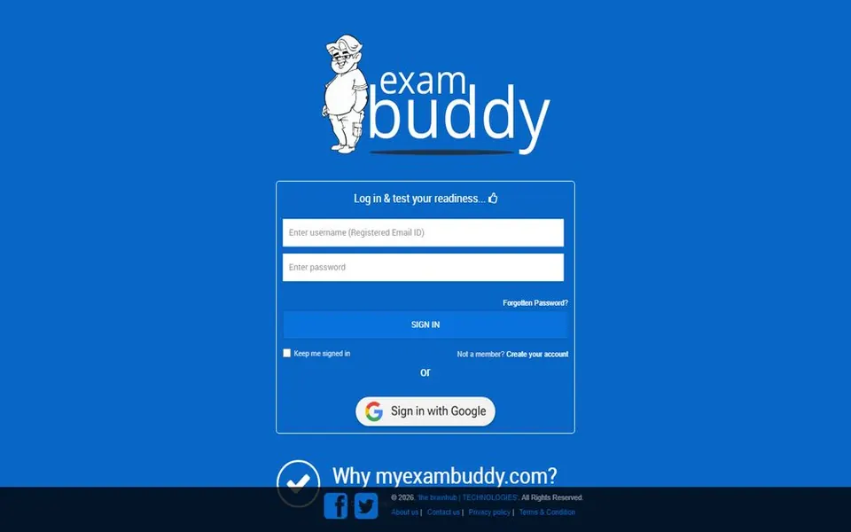 Screenshot of MyExamBuddy