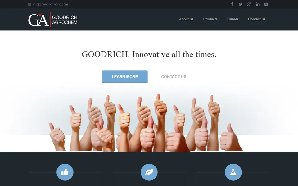 Screenshot of the Goodrich Agrochem website