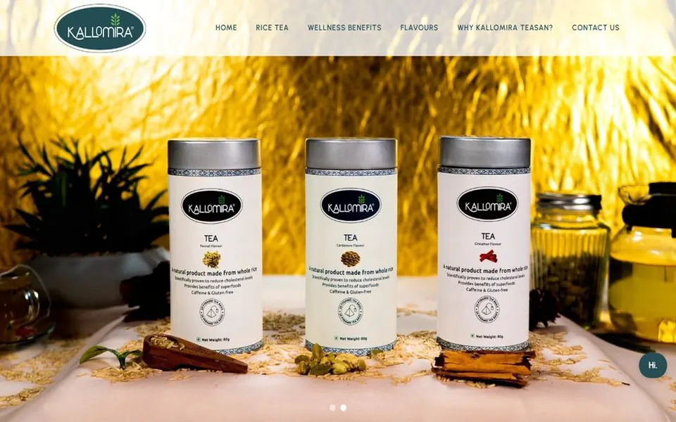 Screenshot of the Kallomira website