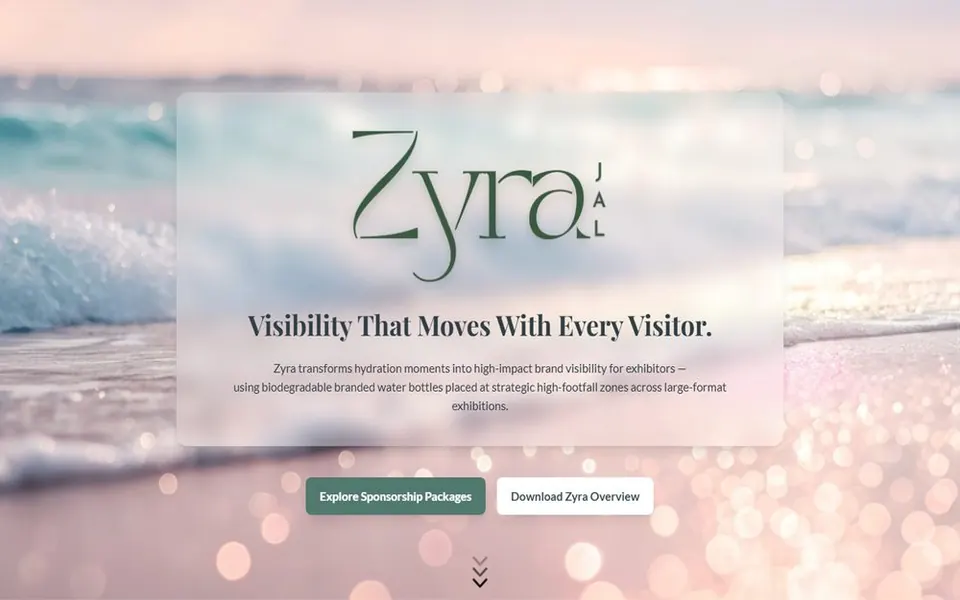 Screenshot of the Zyra Global website